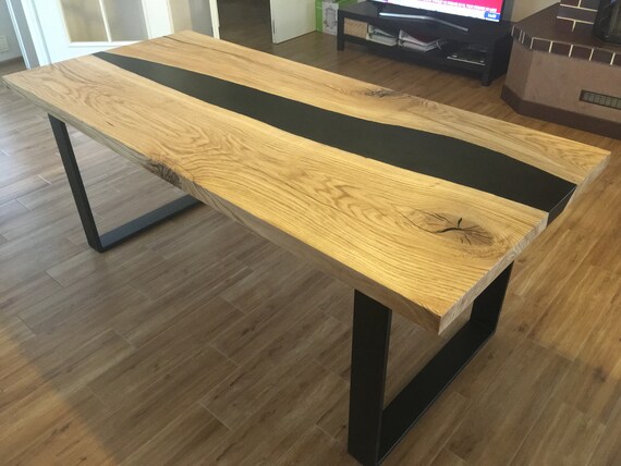 Oak Wood Table And Epoxy Resin Etsy