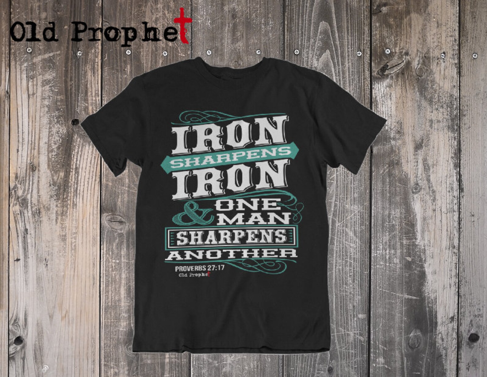 Iron sharpens iron proverbs 27 17 mens christian shirt bible etsy