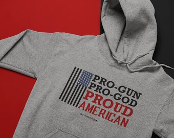 PROUD AMERICAN / Hoodie/Christian Hoodie/Christian Gifts/Sweatshirt Men/Sweatshirt Women/Inspirational Gifts/Mom Gifts/Dad Gifts/Guy Hoodies