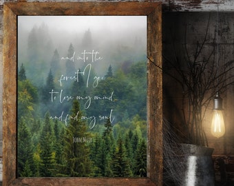 John Muir Quote And Into The Forest I Go To Lose My Mind Etsy John Muir Quote And Into The Forest I Go To Lose My Mind Etsy