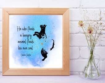 Charlie Chaplin quote dictionary page art print reading books literary gift