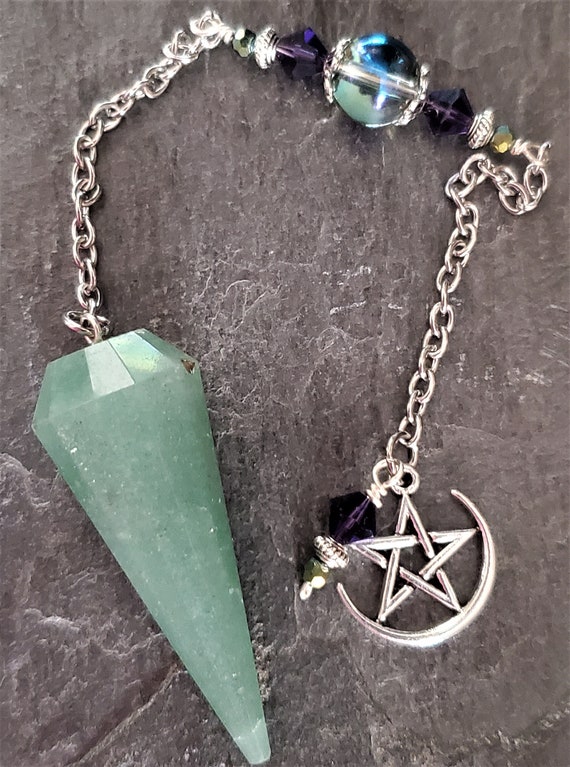 Green aventurine crystal healing pendulum dowsing 2 choices