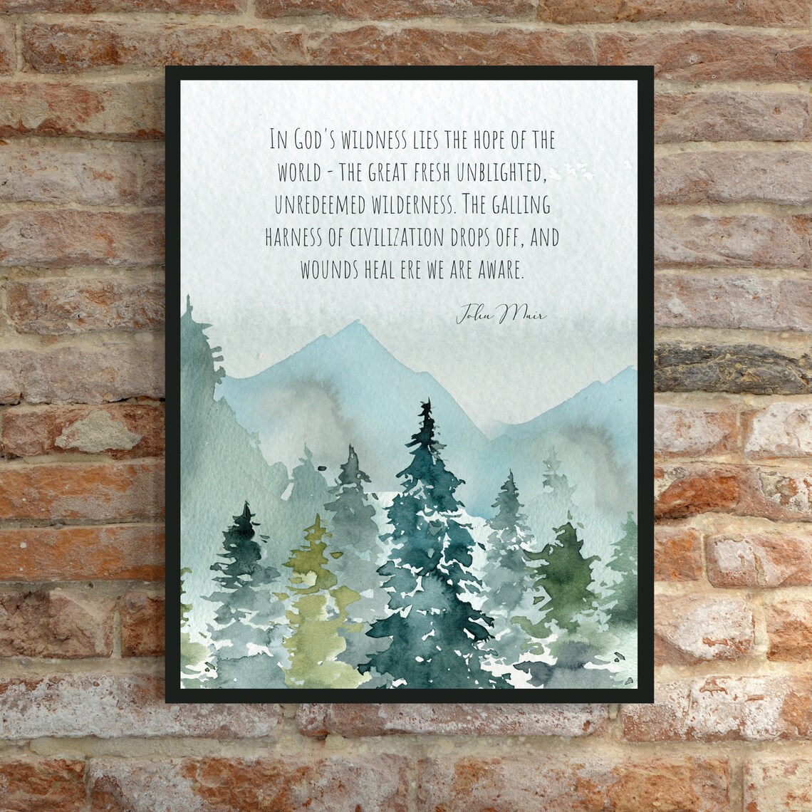John Muir Quote in God's Wildness Lies the Hope of the Etsy