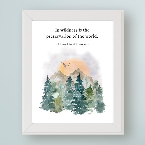 Henry David Thoreau Citation Art Print Dans La Nature Sauvage Etsy Canada
