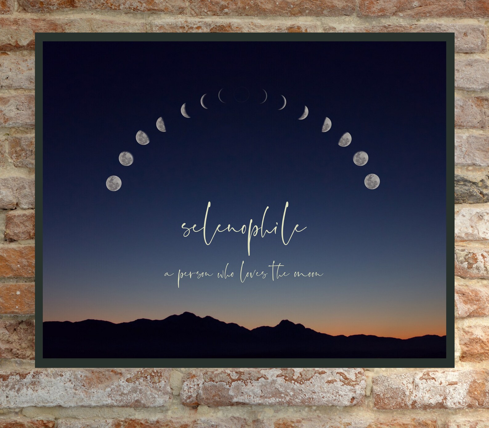 Selenophile A person who loves the moon. Definition Art Etsy