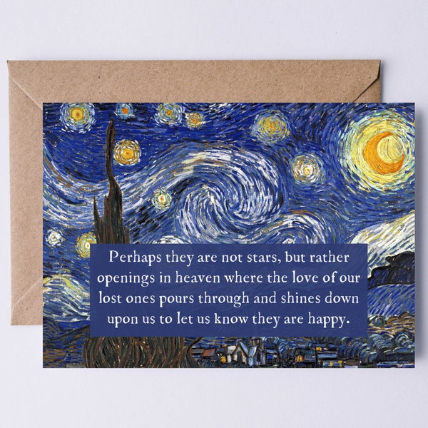 Sympathy Card - Perhaps They Are Not Stars But Openings in Heaven Vincent van Gogh Starry Night Sympathy Card for Grief, Loss