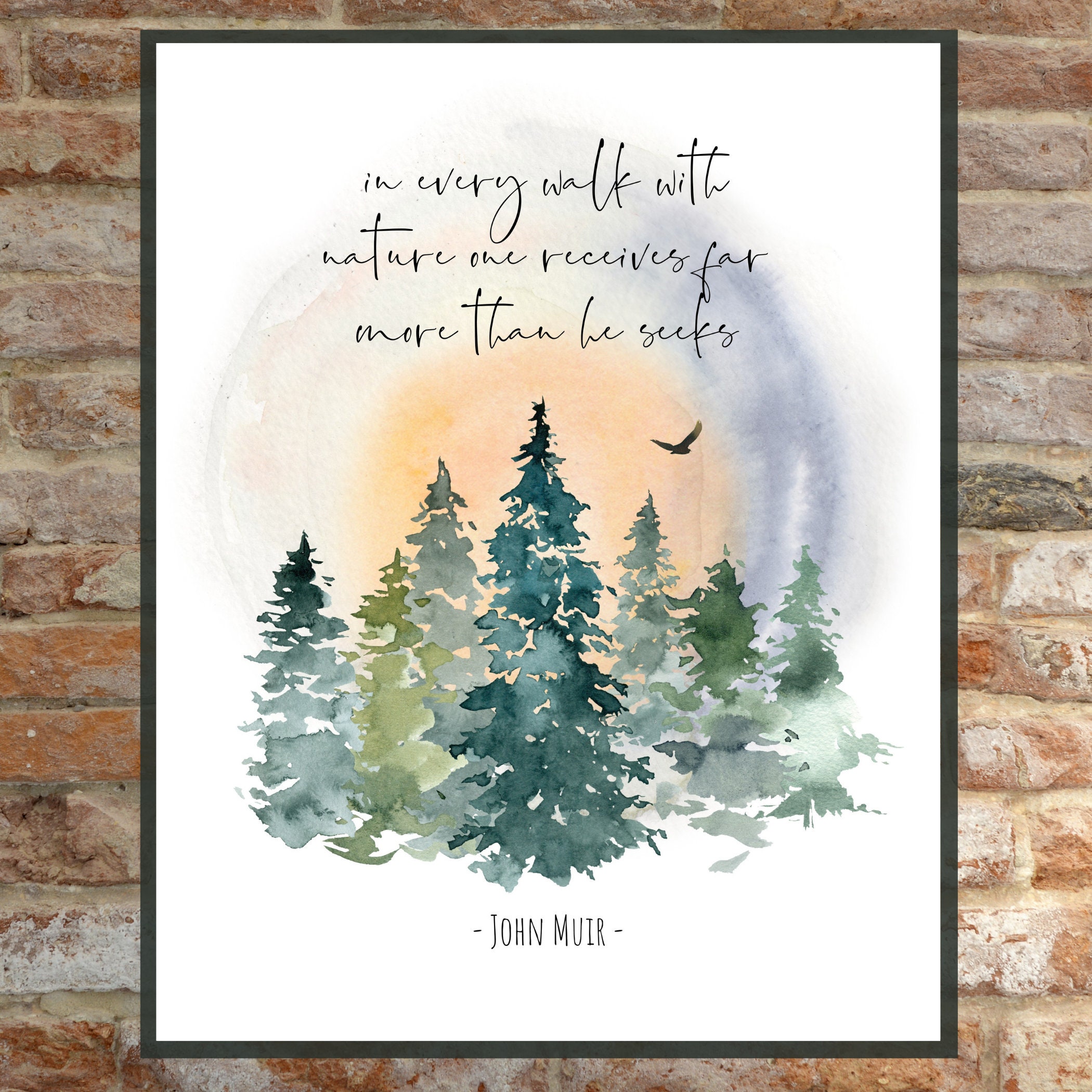 John Muir Quotes Nature John Muir Quote: In Every Walk With Nature One Receives Far | Etsy