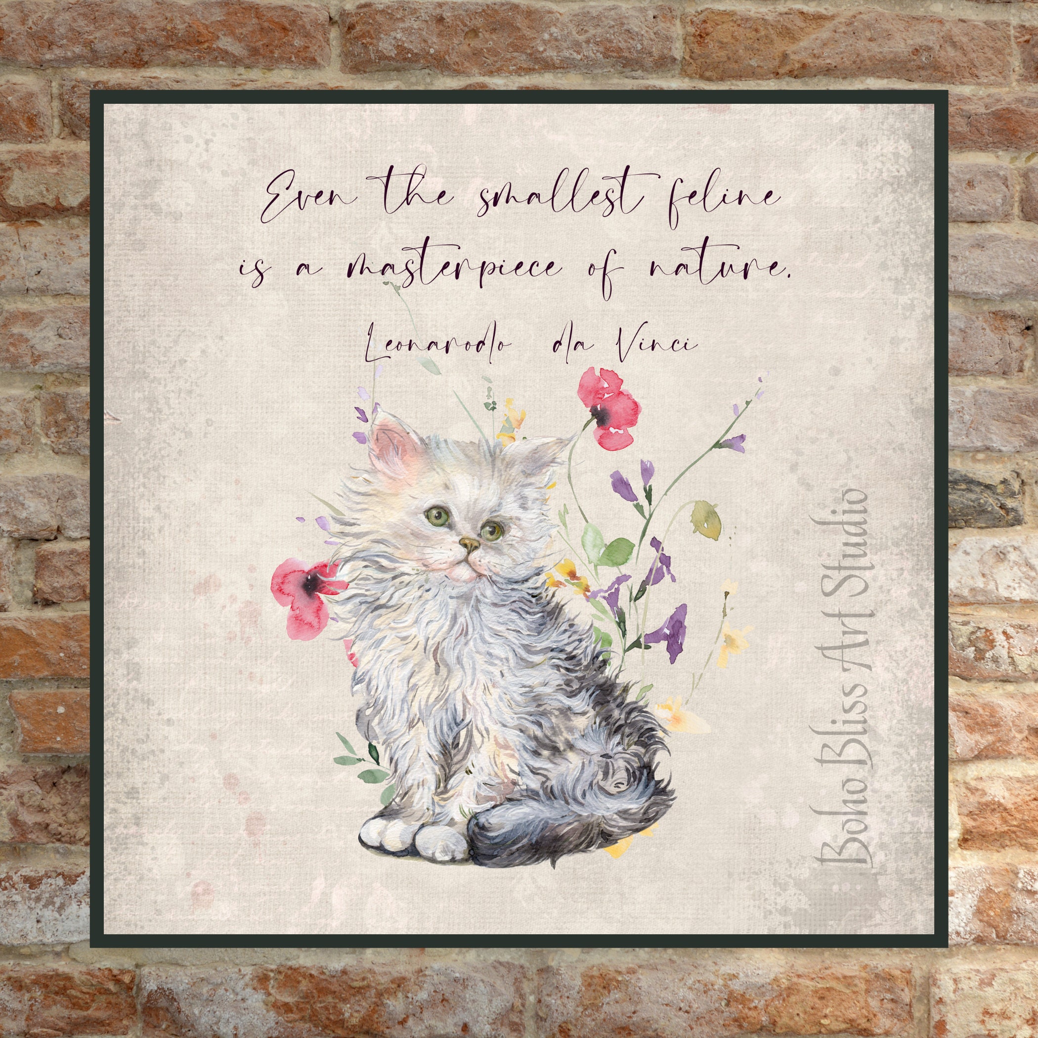 Leonardo Da Vinci Quote Even The Smallest Feline Is A Etsy Hong Kong Leonardo Da Vinci Quote Even The Smallest Feline Is A Etsy Hong Kong