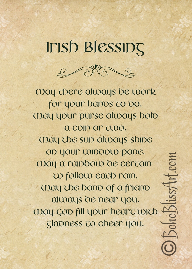 Irish Blessing May There Always Be Work For Your Hands To Etsy