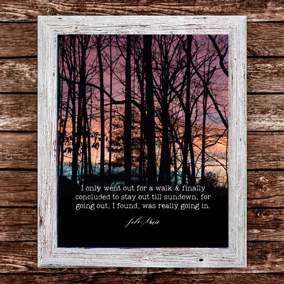 Citation De John Muir Je Ne Suis Sorti Que Pour Une Promenade Etsy Canada