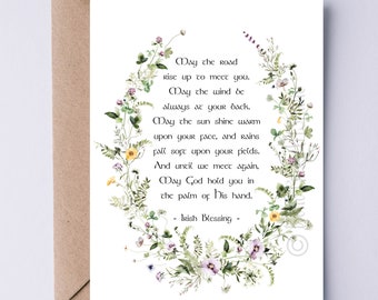 Irish Blessing Card May the Road Rise Up to Meet You - Irish Wedding Card - Ireland Greeting Card - Irish Notecard Birthday Anniversary