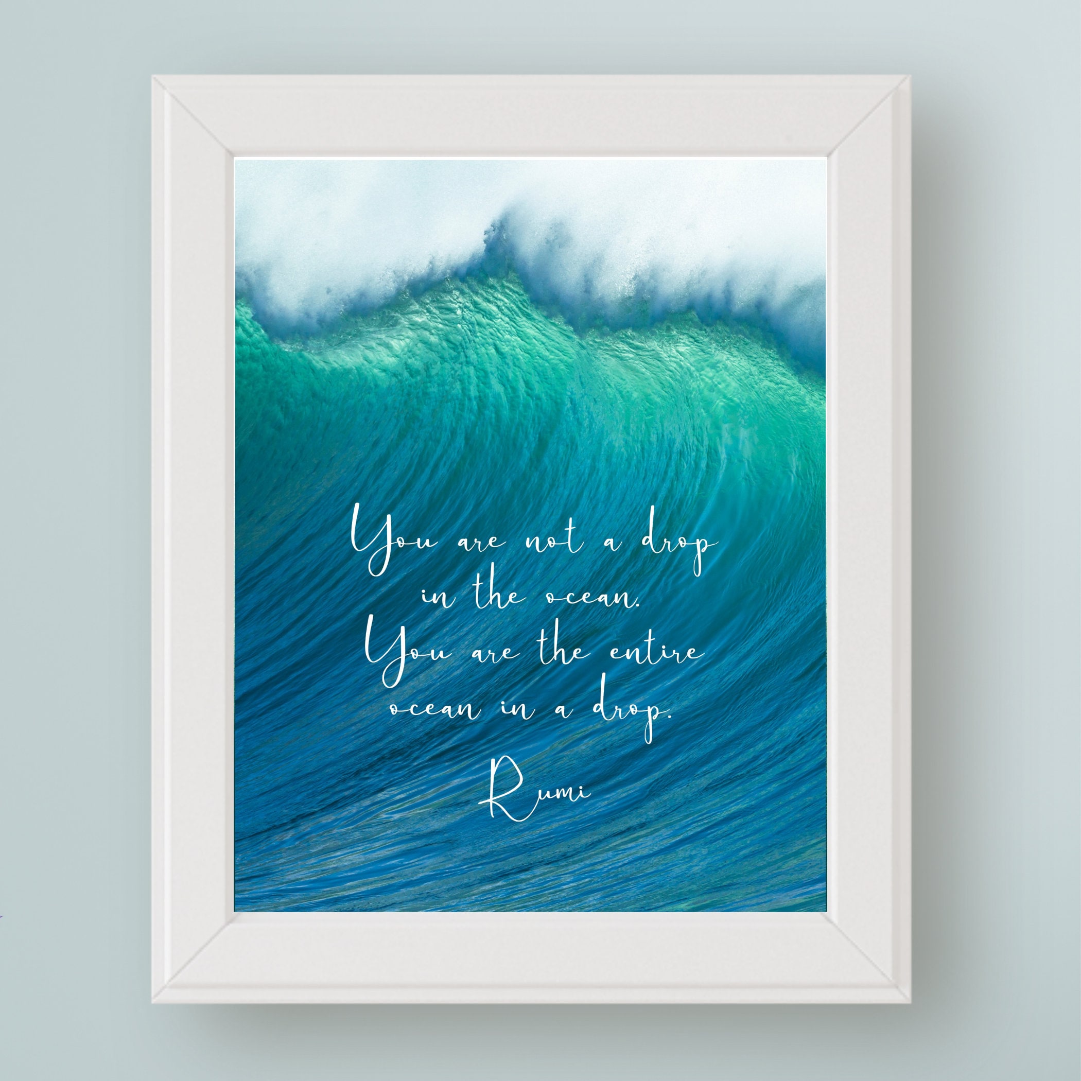 Rumi Quote Art Print You Are Not A Drop In The Ocean Etsy