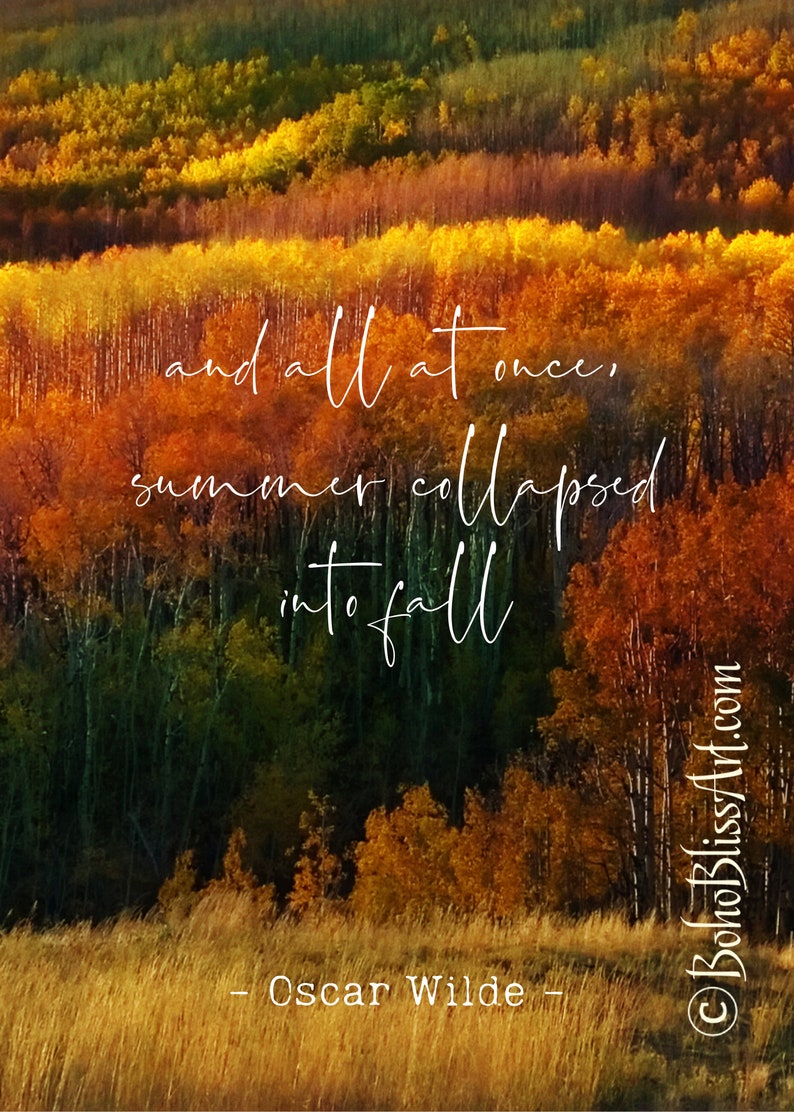 Oscar Wilde Quote: and all at once summer collapsed into | Etsy