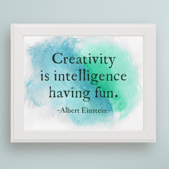 Albert Einstein Citation Art Print La Creativite Cest Etsy France