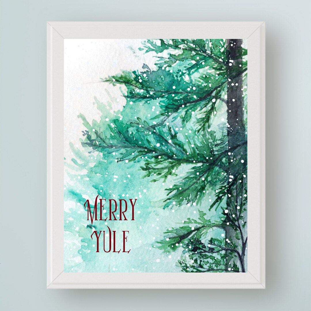 Merry Yule Art Print Winter Solstice Wall Decoration - Etsy