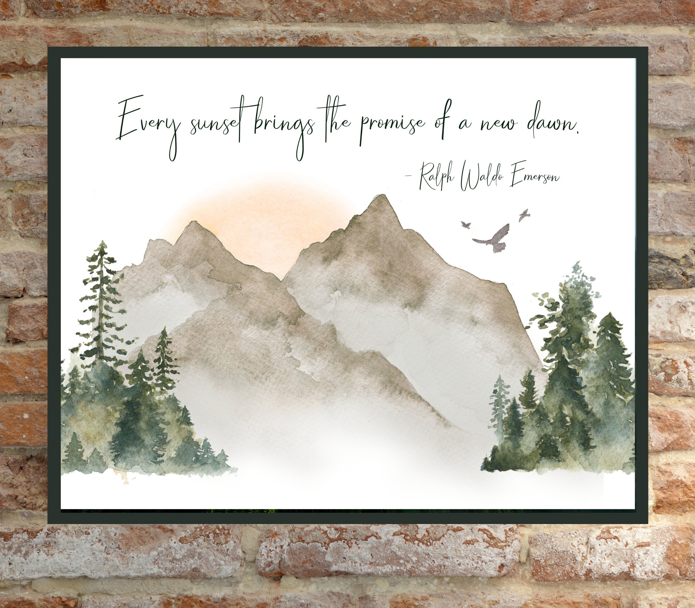 Ralph Waldo Emerson Quote Every Sunset Brings The Promise Of Etsy