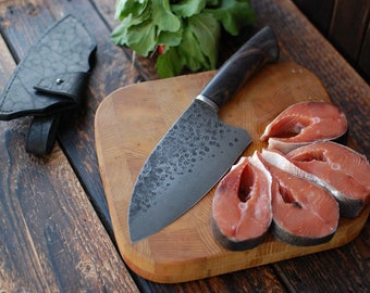 Serbian Chef Knife, Handmade Forged Kitchen Knives, Custom, Personalized, Cleaver, High-carbon Clad Steel, Hunting