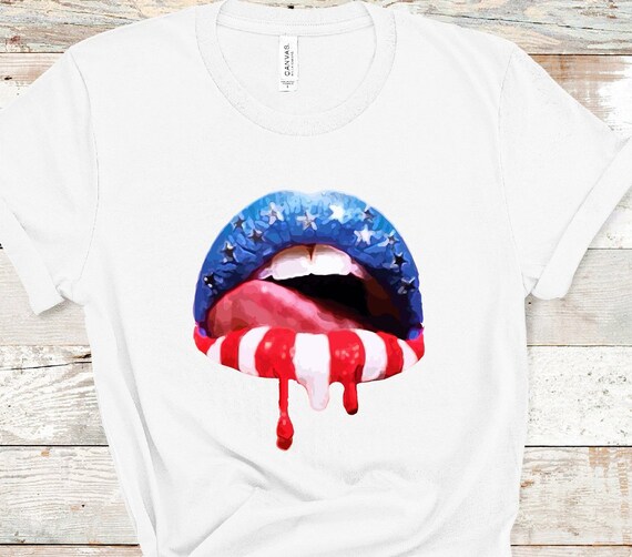 Download Free 4th Of July Lip Flag Lips Dripping Lips Biting Lips Iron On Etsy SVG Cut Files