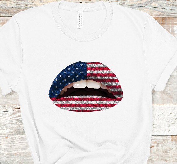 Download 4th Of July Lip Svg Flag Lips Dripping Lips Biting Lips Iron Etsy
