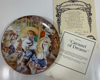 Reco International Plate Sandra Kuck Carousel of Dreams In Box 456A