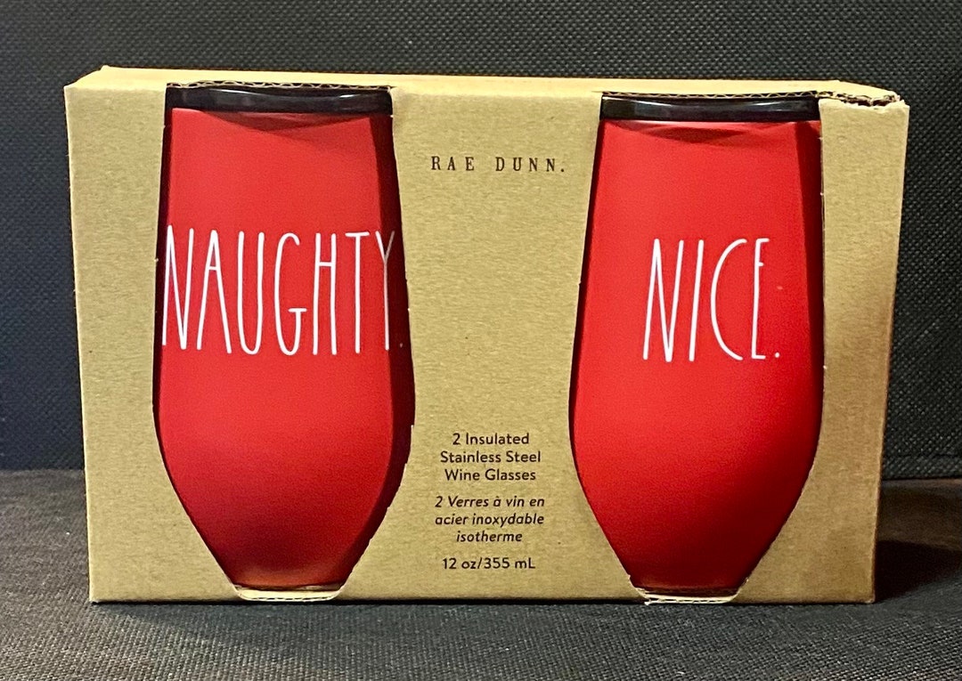 2021 RARE Red Rae Dunn Naughty and Nice Stainless Steel - Etsy