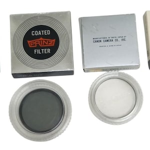 Camera Lens Filters 55 mm Set Of 4 Vintage Collectible Nostalgic Photography