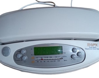GPX Home Telephone Clock Radio Dual Alarm Vintage Collectible UL Listed