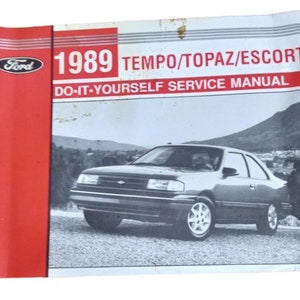 Manual de serviço Ford Tempo/Topaz/Escort 1989 Vintage Colecionável Automotivo
