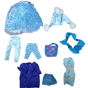 Barbie Blue Clothes Lot Set Of 9 Doll Clothes Vintage Collectible Nostalgic