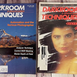 Vintage 1989 and 1992 Issues of 2 Darkroom Techniques Magazines