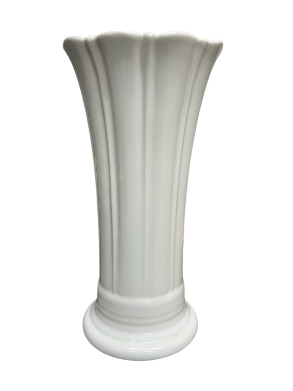 Fiesta - White Neutral Medium Flower Vase Homer Laughlin Ceramic Botanical