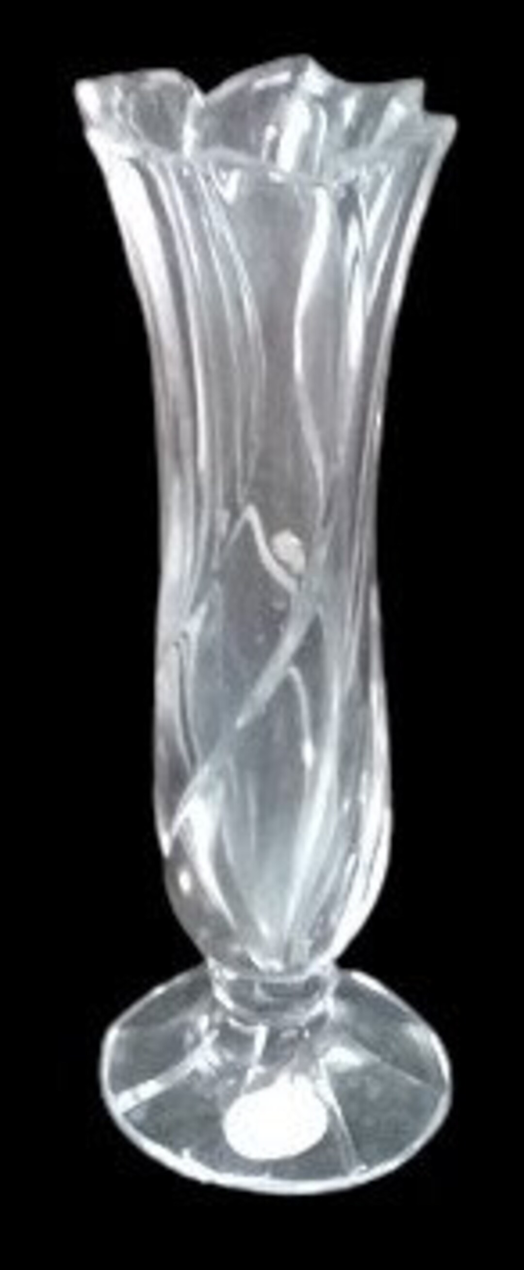 Gorham Full Lead Crystal Vase Vintage Tulip Bud Vase Swirl Design Etsy