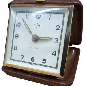 CIA Travel Alarm Clock Hard Shell Case Vintage Collectible Nostalgic Portable