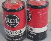 Vintage RCA D Size Battery No. VS 036 1 1 2 Volts Mint 2 Flashlight Radio Pack