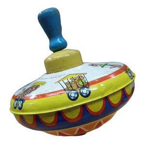 Ohio Art Spinning Circus Top Tin Toy Vintage Antique Collectible Nostalgic