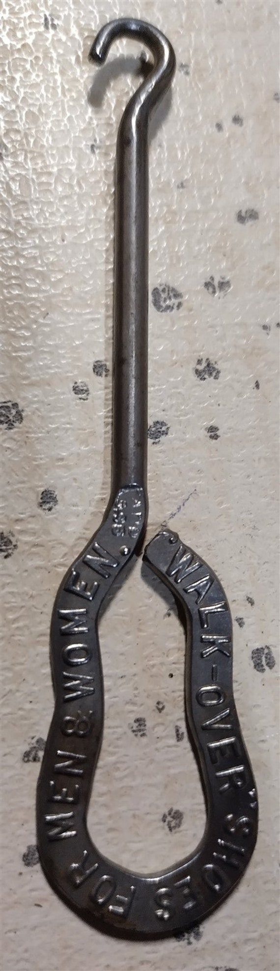 Vintage Shoe Button Hook Metal Gray For "Walk Ove… - image 1
