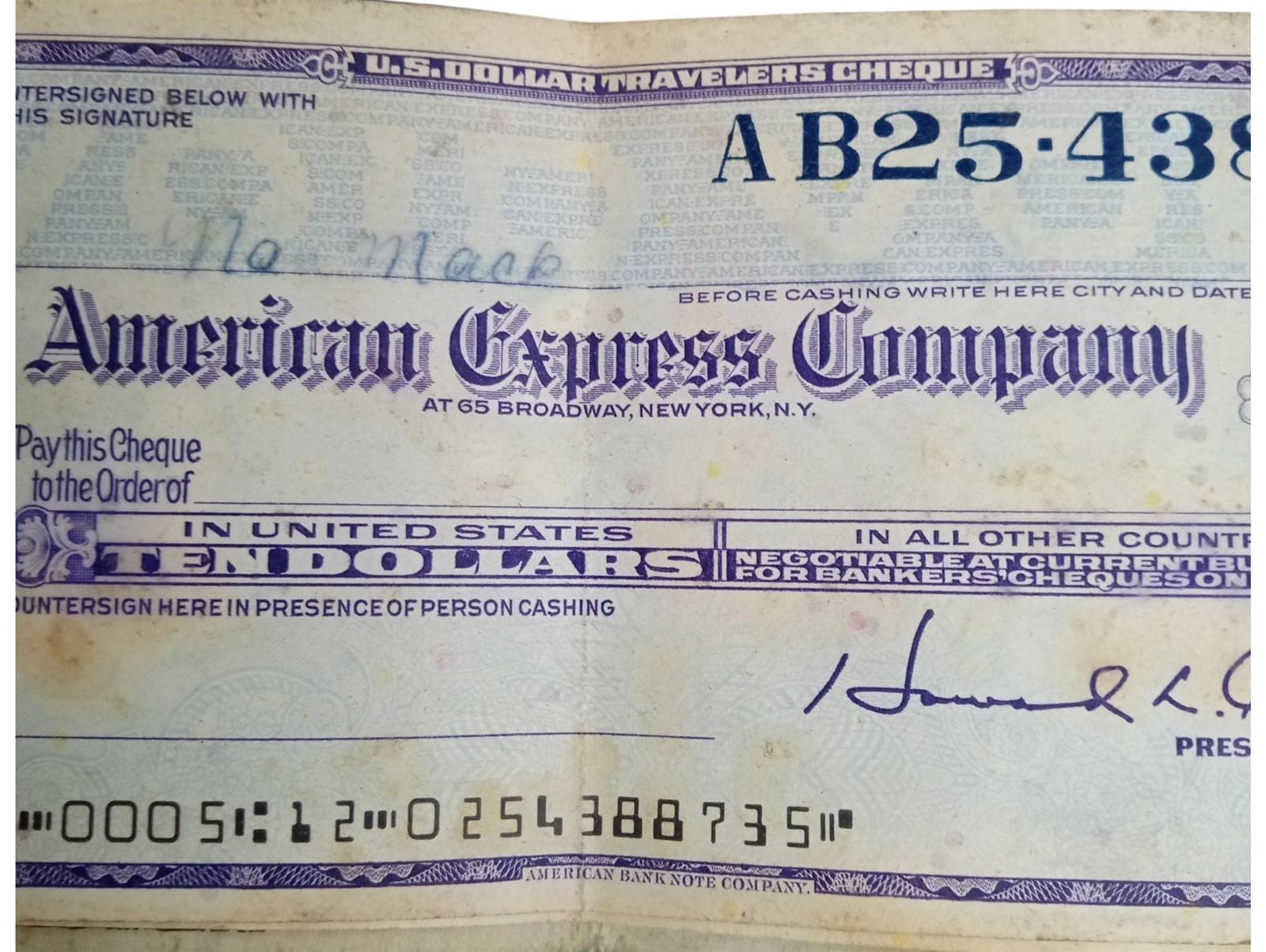 American Express トラベラーズチェック 1921-2001 American Express Traveller's Cheques With Wallet Antique