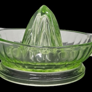 Vaseline Depression Glass Reamer Lemon-Lime Vintage
