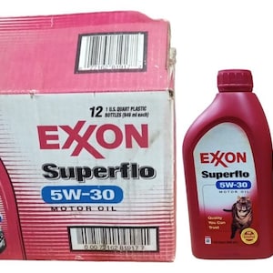Exxon Motor Oil With Box Vintage Collectible Garage Automotive Care
