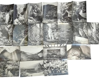 Fotos de Lost River, NH. Juego de 20 minifotos vintage en blanco y negro. Recuerdo coleccionable.