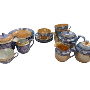 Japanese Vintage Tea Set Takito TT Company Lustreware Set of 22 Pieces