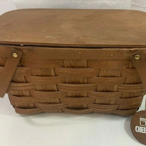Vintage Basketville Keebler Promotional Cheeblers Woven Wood Picnic Basket