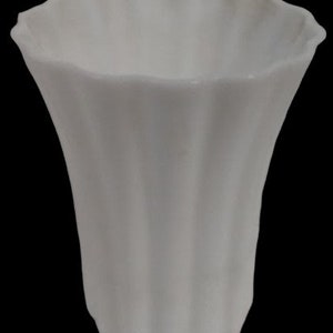 Antique Fluted Vase Vintage Milk Glass 6&quot; High