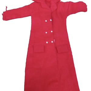 Barbie Maddie Mod Red Long Jacket Doll Outfit Doll Clothing Vintage Collectible