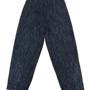 Mixed Wool Polyester Touch USA Vintage Mens Double Pleated Black/Grey Trousers