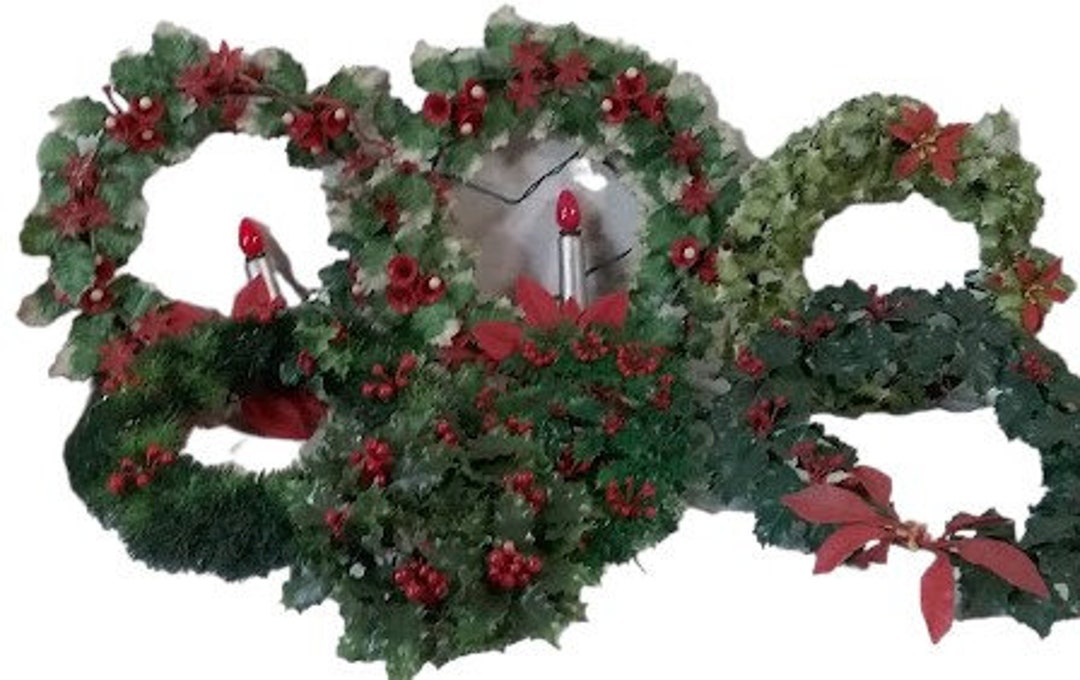 Antique Plastic Christmas Wreaths Vintage 3 Small 3 Large 2 With