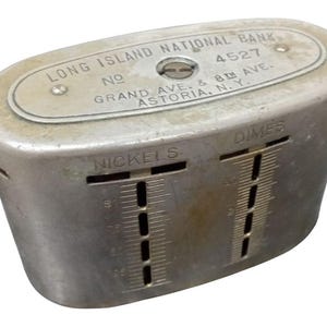 Long Island National Bank Coin Bank Vintage Collectible Nostalgic Coin Storage