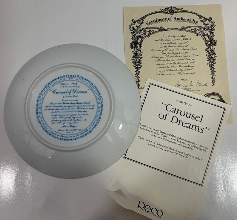 Reco International Plate Sandra Kuck Carousel of Dreams In Box 456A