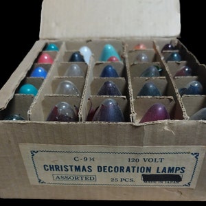 Vintage 25-Pack Colorful Christmas Lights 120v C-9.25 Assorted Decoration Lamps