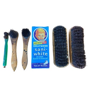 Vintage Shoe Cleaning Collectable Bundle Brushes Old Fashion Shoe Cleaner
